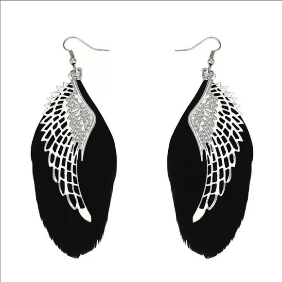 Jewelry - NEW Angel Metal Wing Earrings Bohemian Handmade